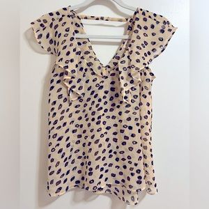 BCBG Sleeveless Blouse Leopard Print Size XXS